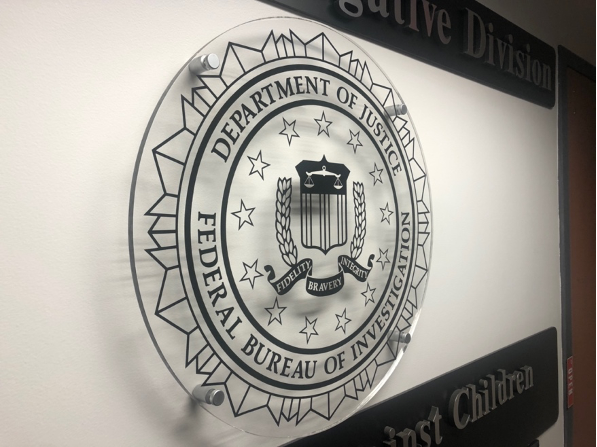 FBI emblem on wall